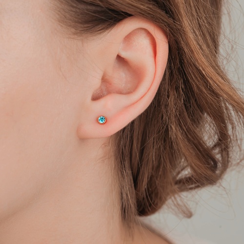 Пусеты Fiore Luna Cubic zirconia Blue Topaz, SWE0128 BT G фото 4